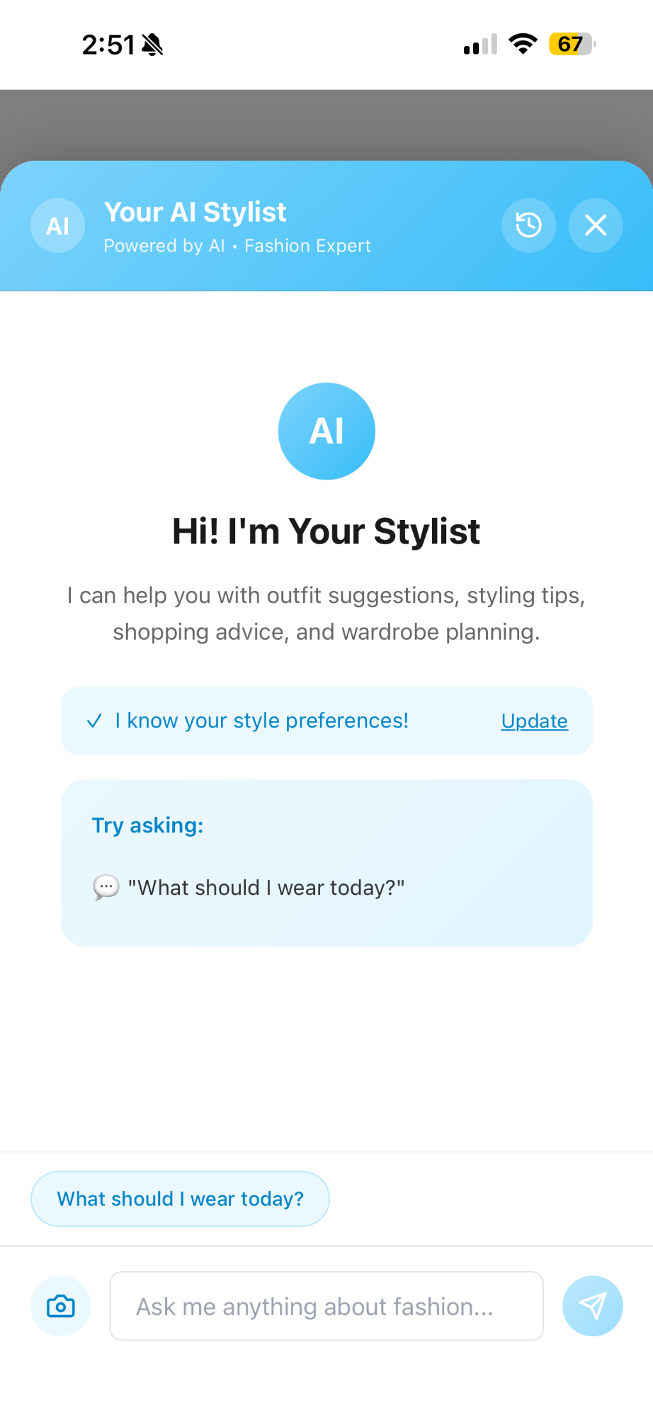 AI Stylist Chat